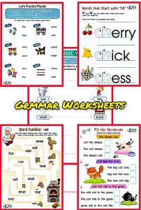 Grammar Worksheets for Grade 1